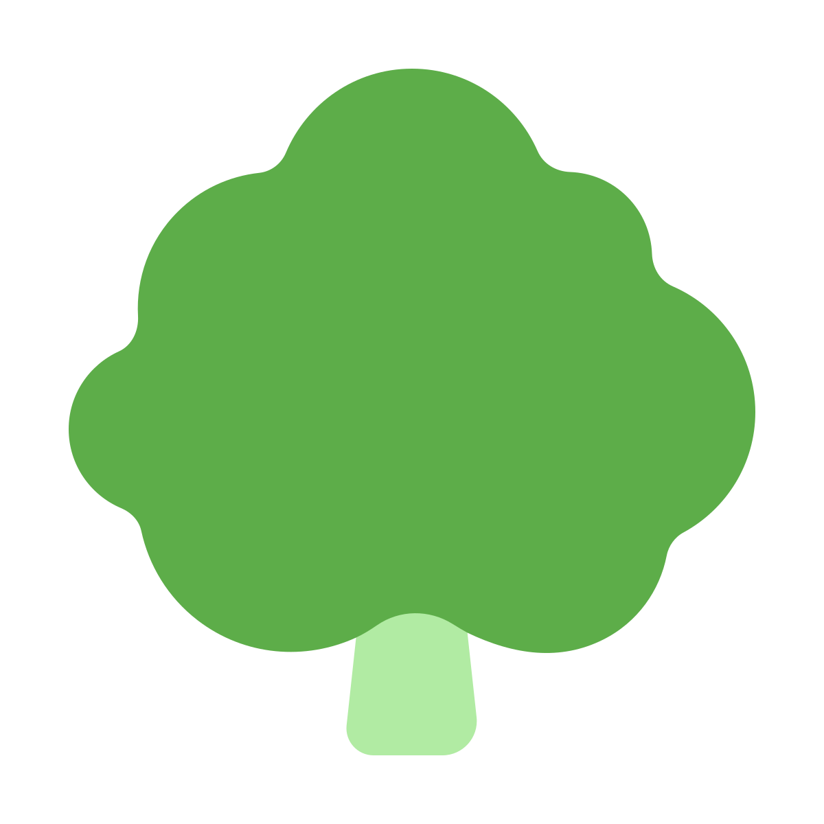 softteal color style deciduous tree icon