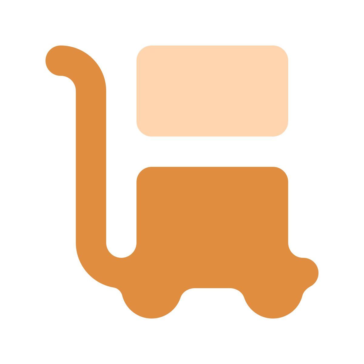 softteal color style mit handwagen transportieren icon