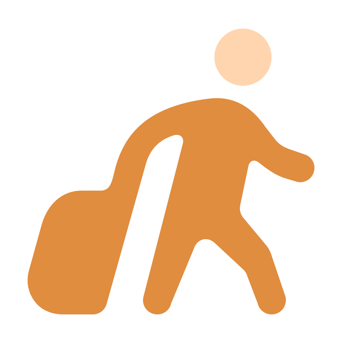 softteal color style passenger with baggage icon