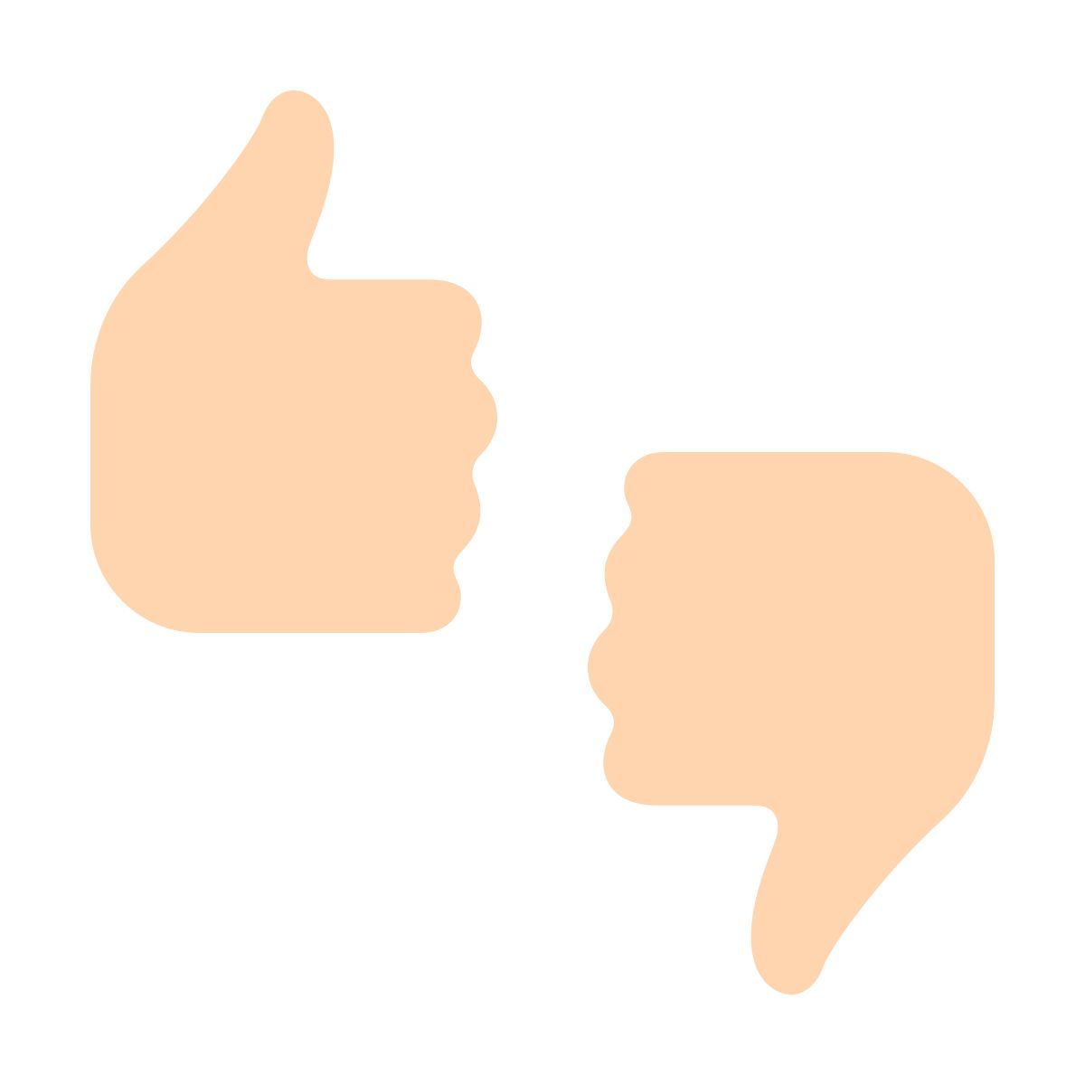 softteal color style thumbs up down icon