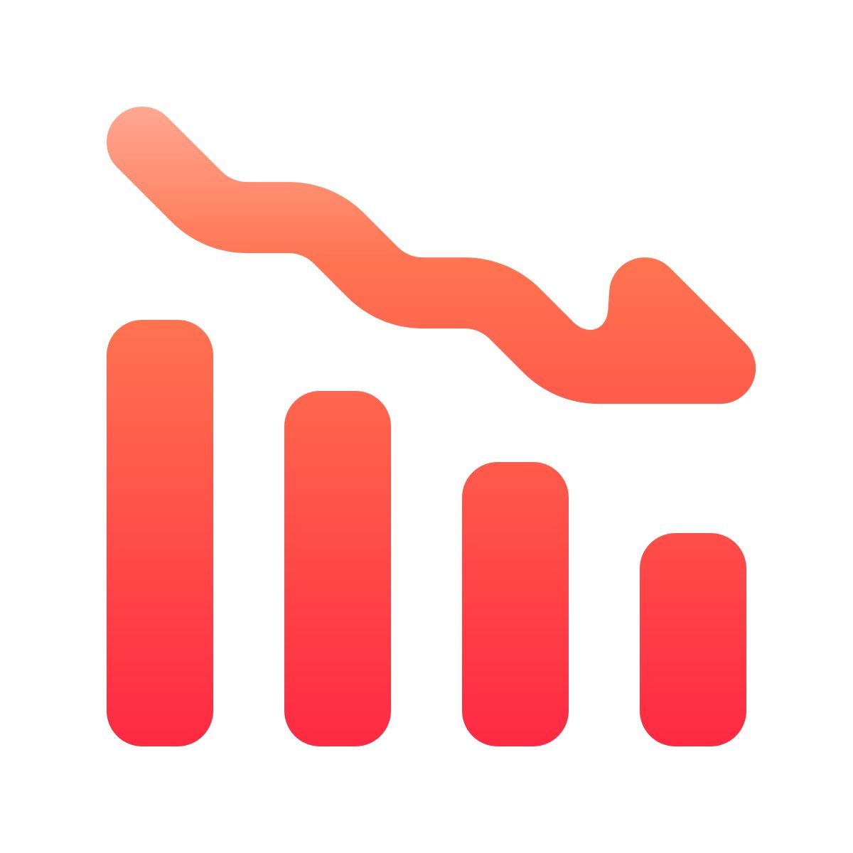 softteal gradient style decrease icon