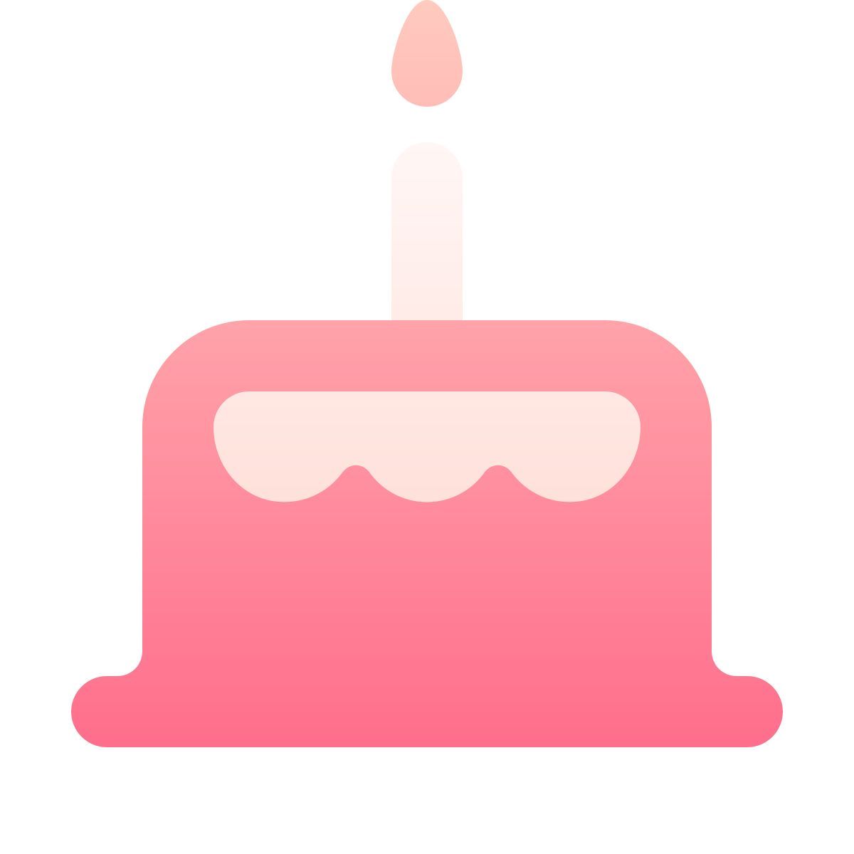 softteal gradient style gâteau d'anniversaire icon