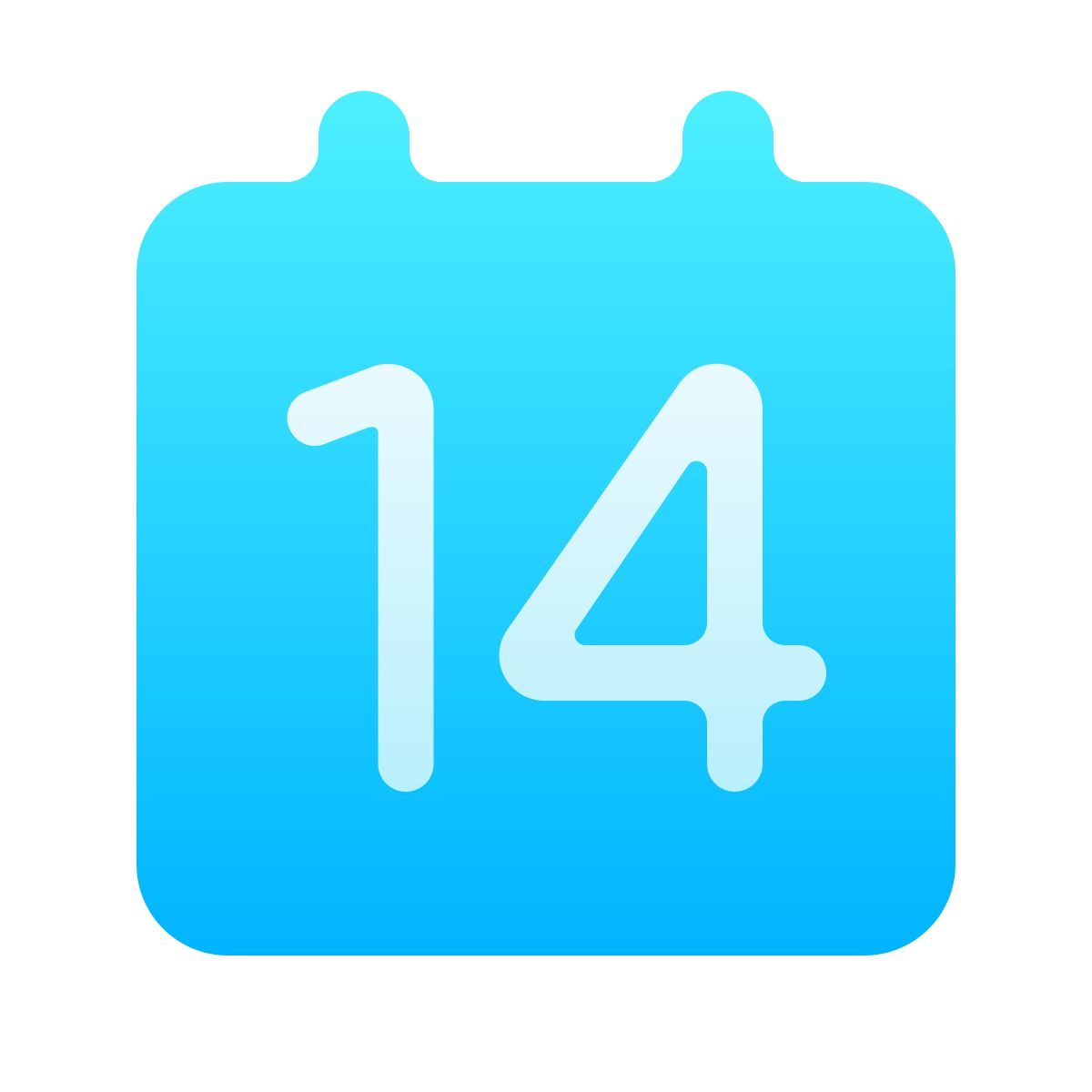 softteal gradient style 日历14 icon