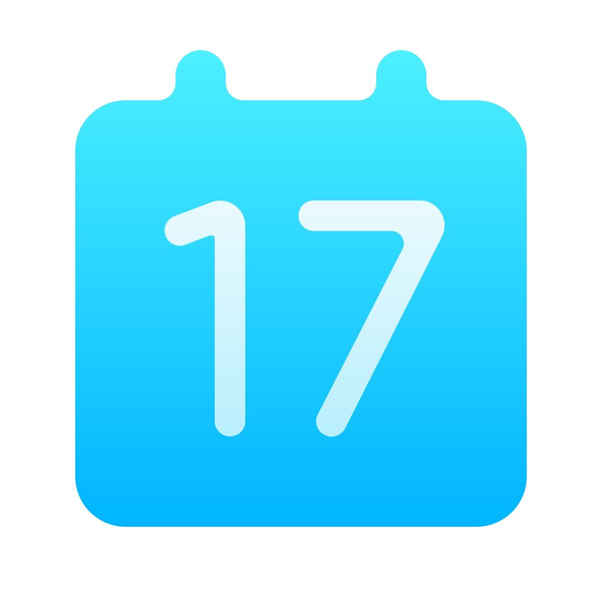 softteal gradient style calendar 17 icon