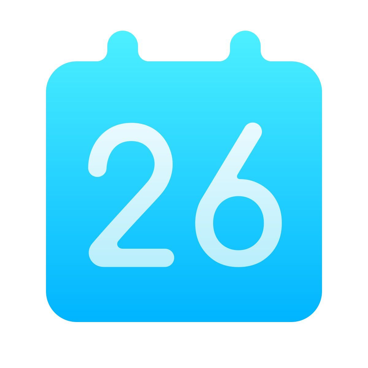 softteal gradient style calendar 26 icon