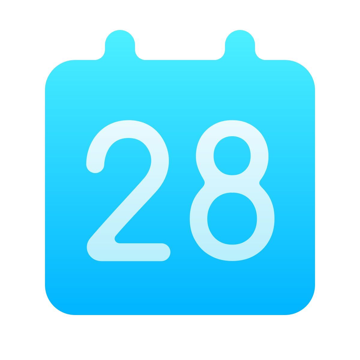softteal gradient style calendar 28 icon