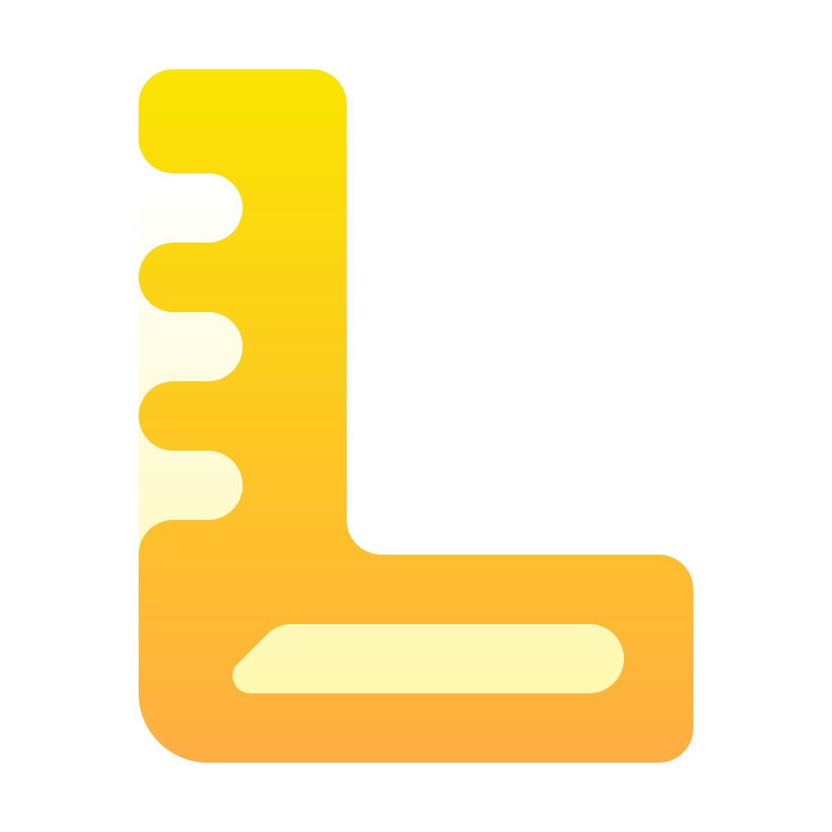 softteal gradient style construction carpenter ruler icon