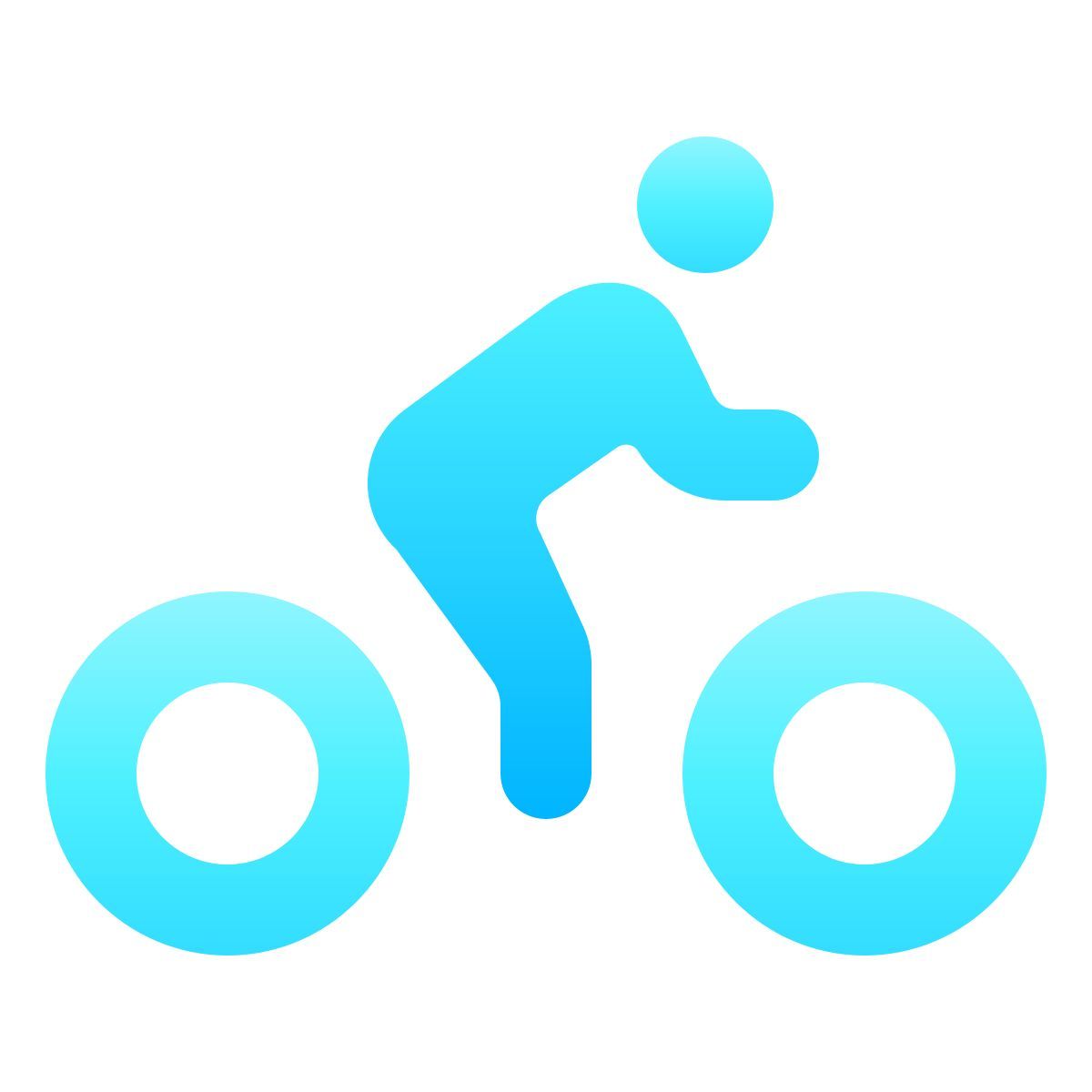 softteal gradient style radfahren auf straße icon