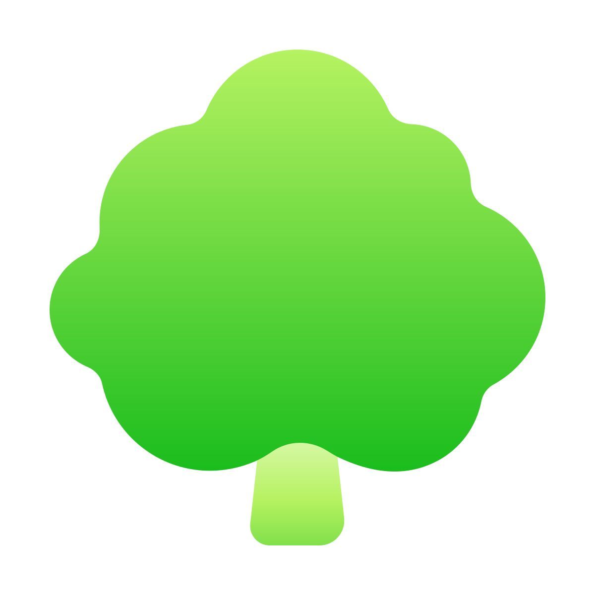 softteal gradient style 낙 엽 나무 icon