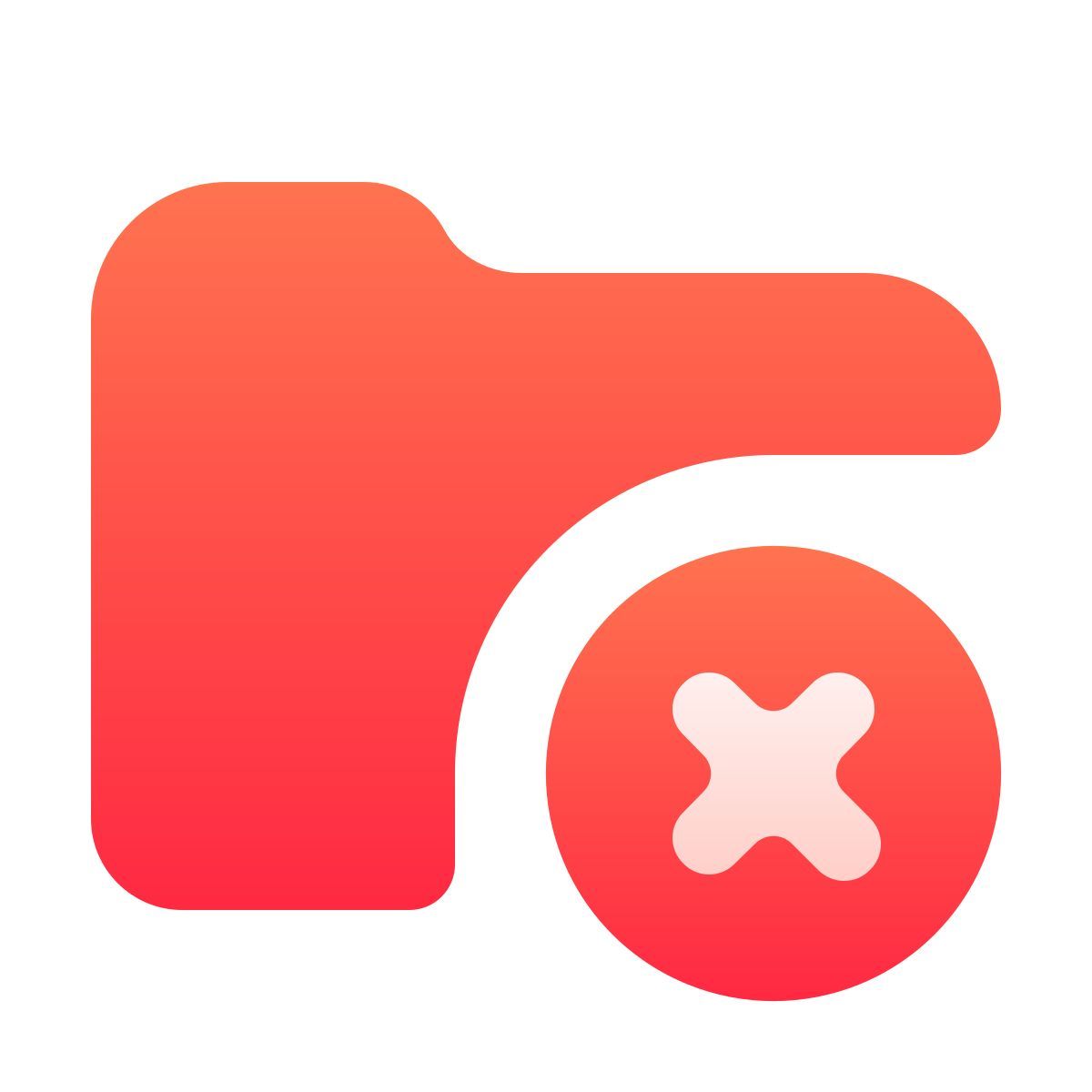 softteal gradient style delete folder icon