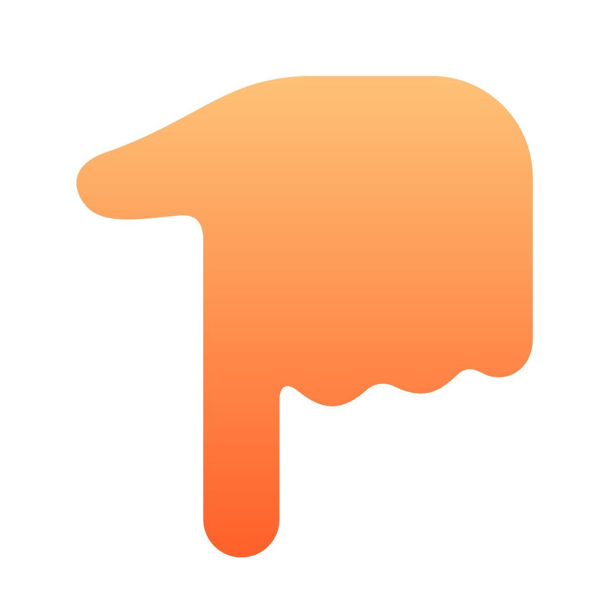 softteal gradient style main vers le bas icon