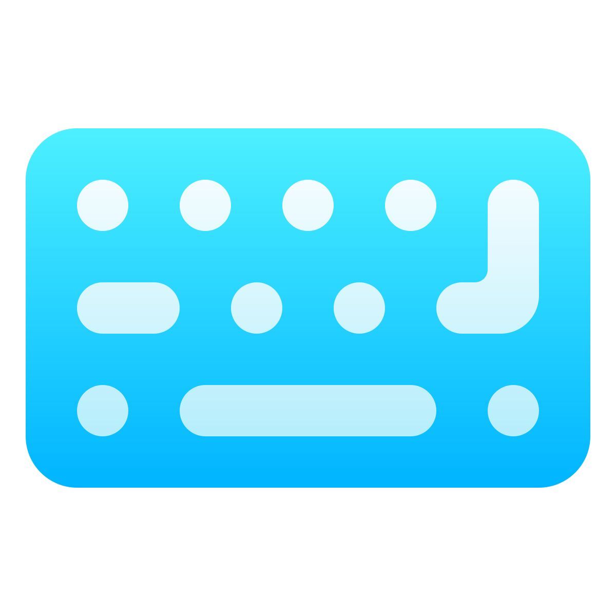 softteal gradient style teclado icon
