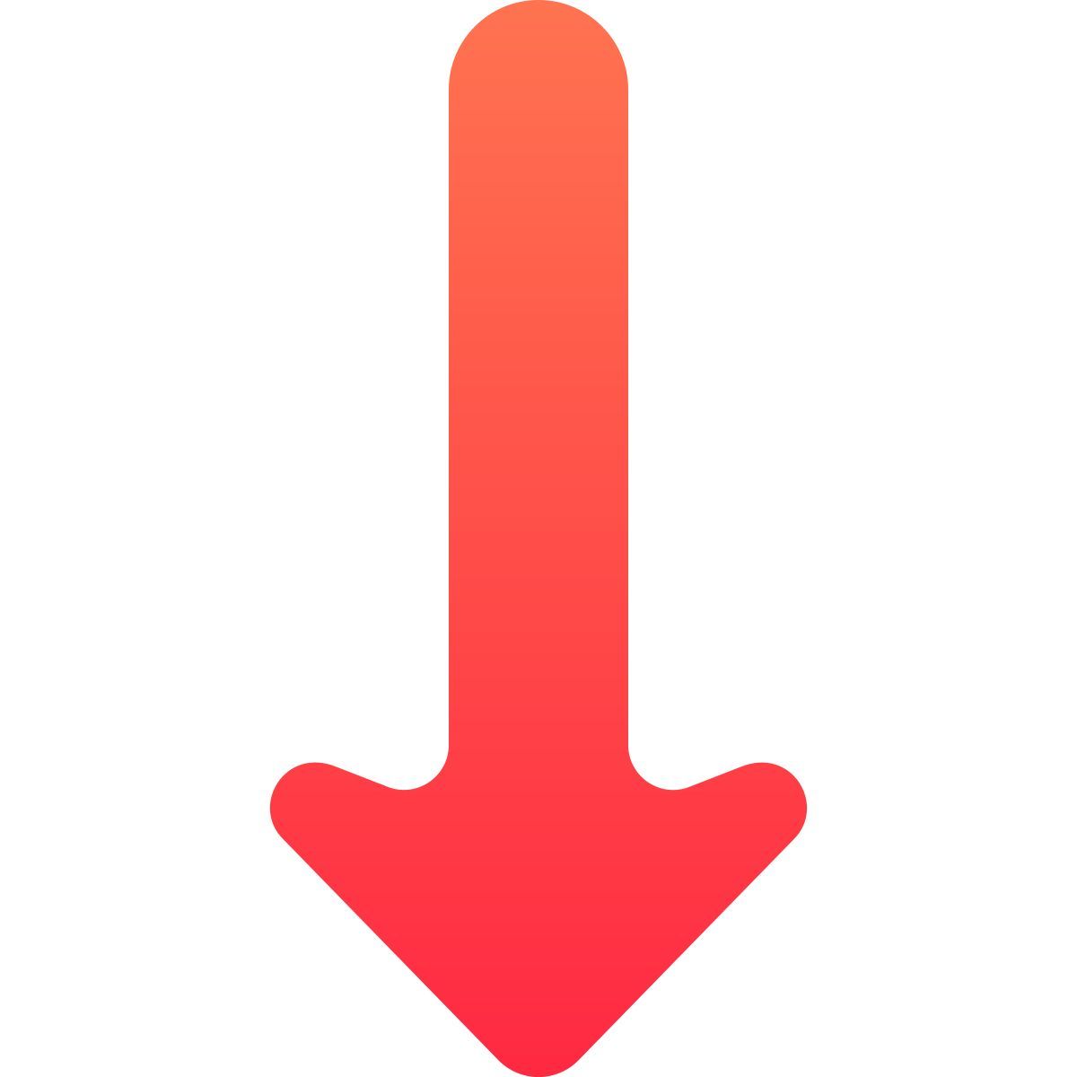 softteal gradient style freccia lunga giù icon