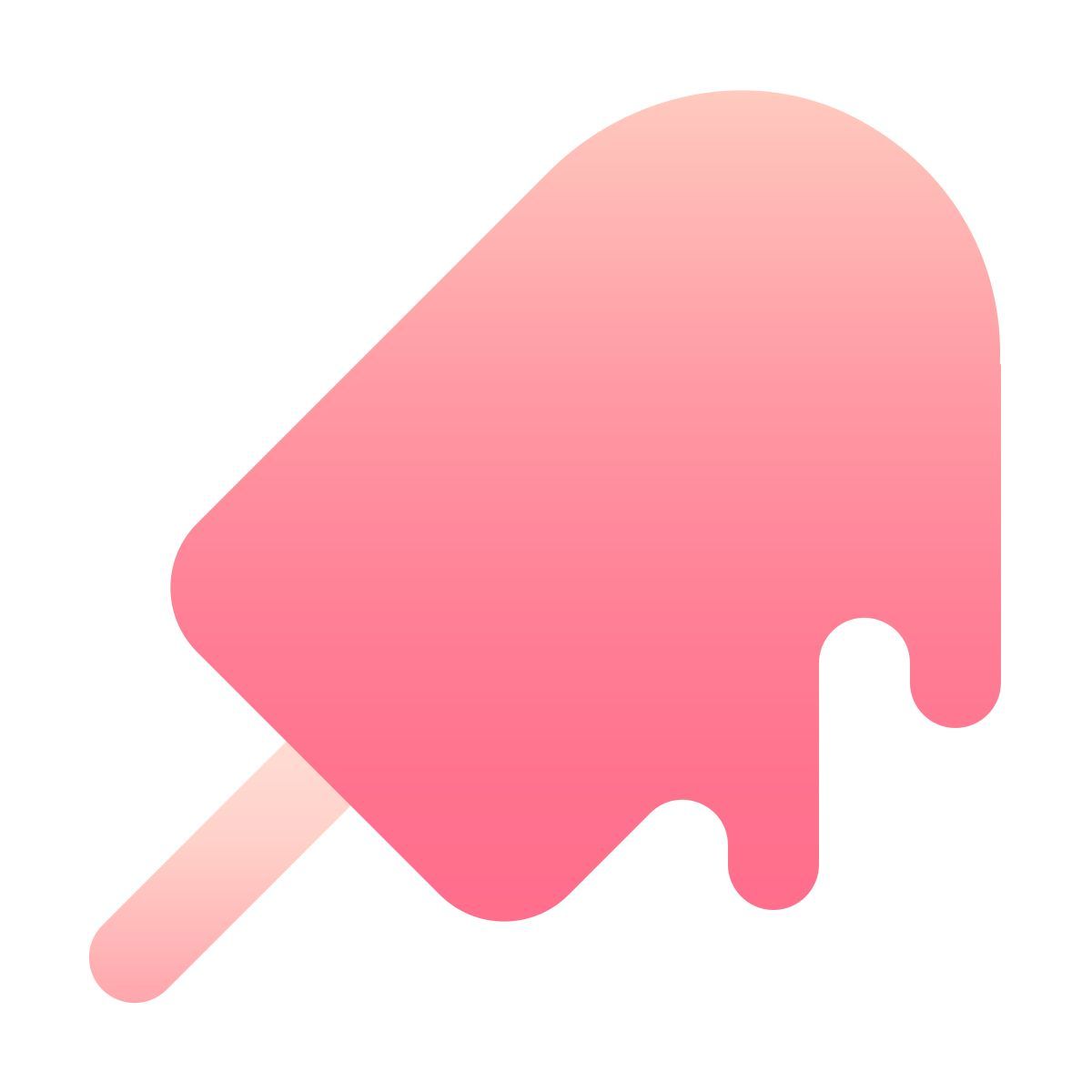 softteal gradient style melting ice cream icon