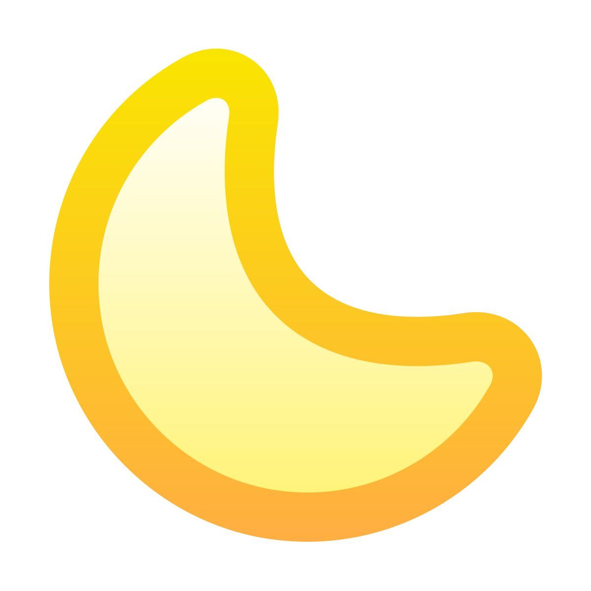 softteal gradient style moon symbol icon