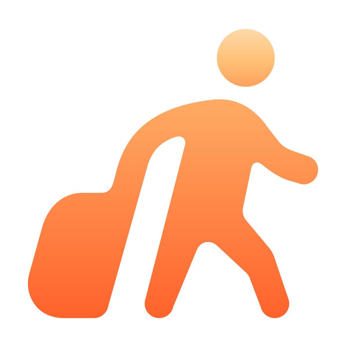 softteal gradient style passeggeri con bagaglio icon