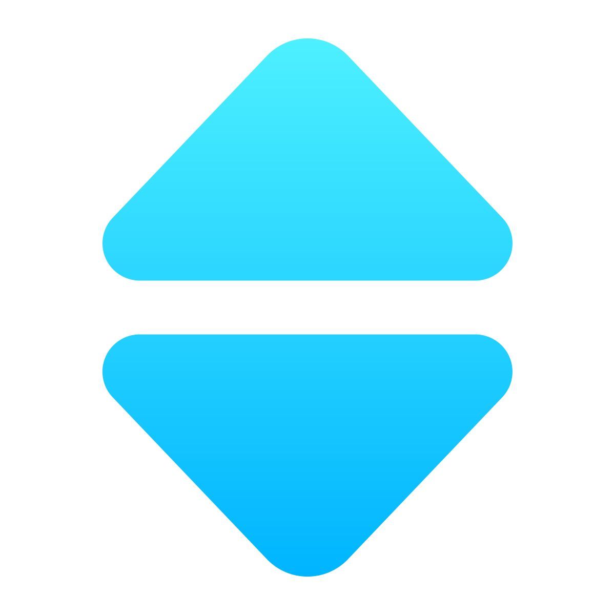 softteal gradient style sorting arrowheads icon