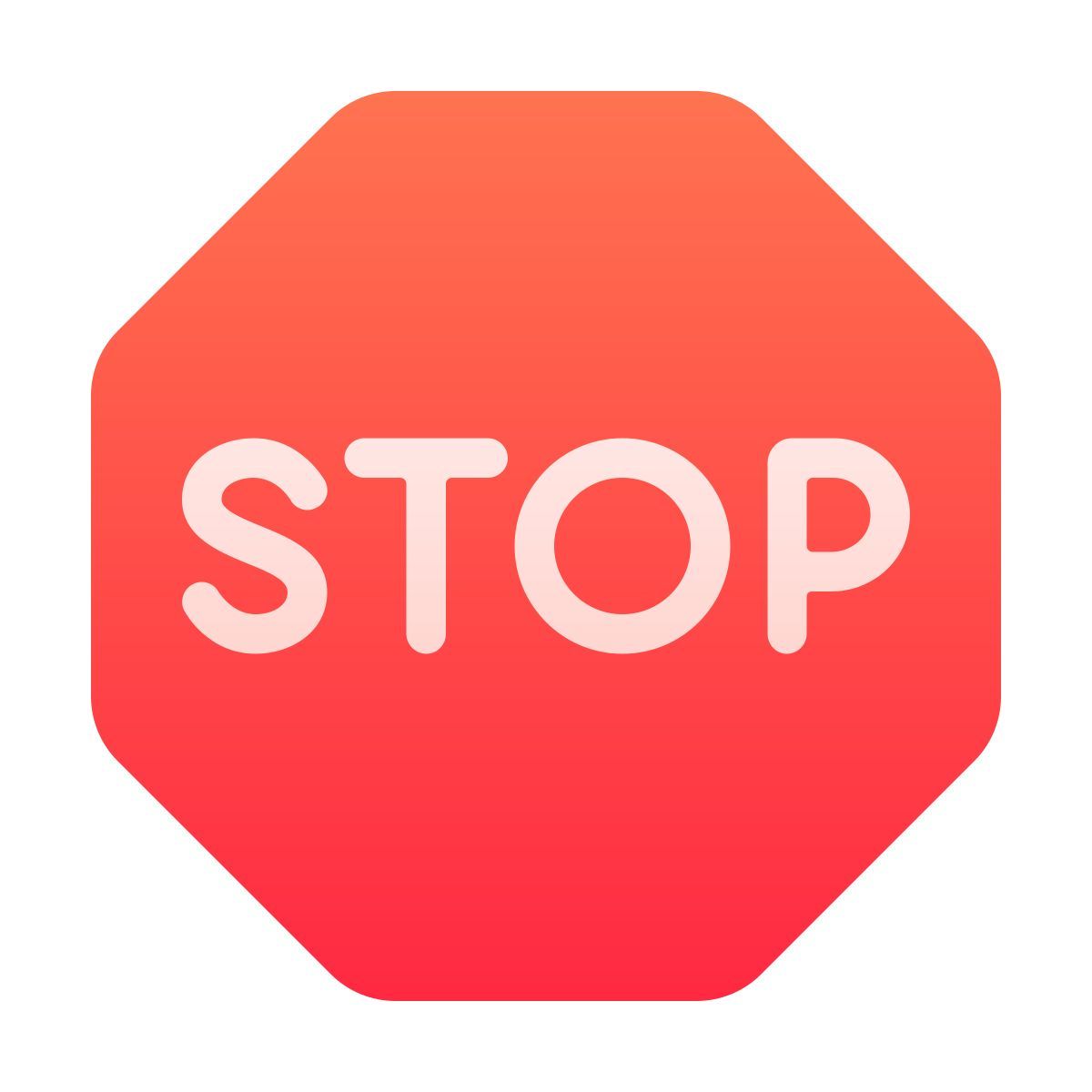 softteal gradient style segnale di stop icon