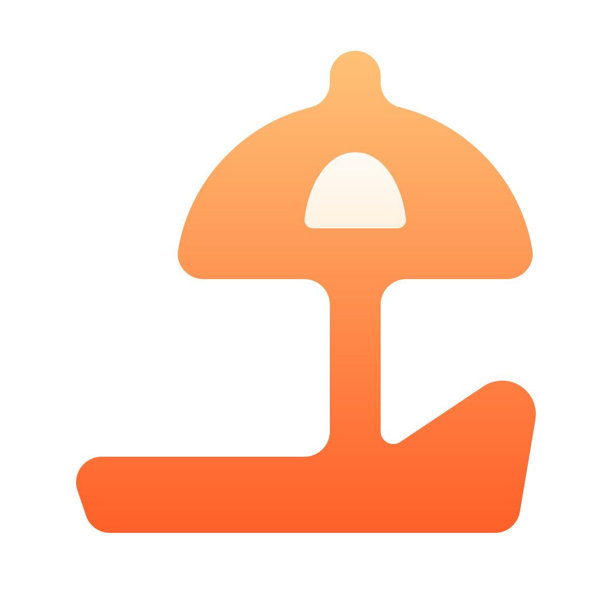 softteal gradient style sonnenliege icon