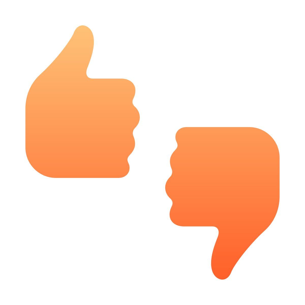 softteal gradient style daumen hoch/runter icon