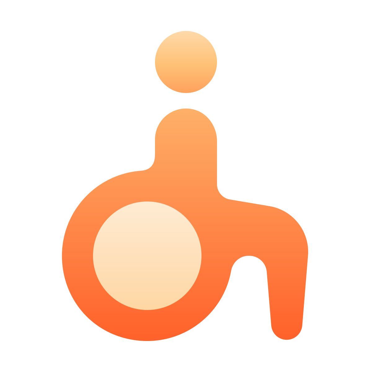 softteal gradient style rollstuhl icon