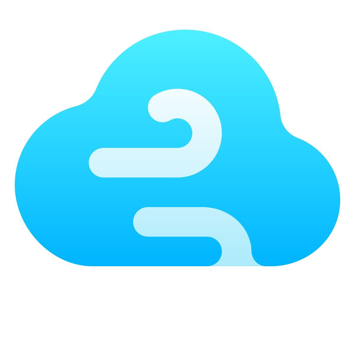 softteal gradient style windy weather icon