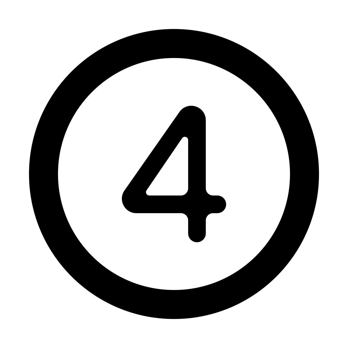 softteal line style circled 4 c icon