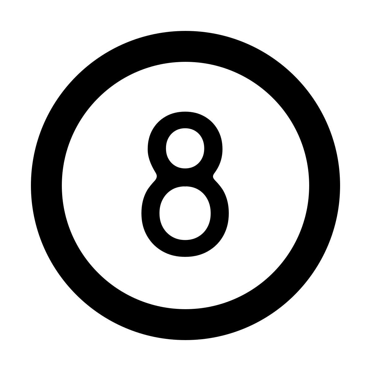softteal line style circled 8 icon