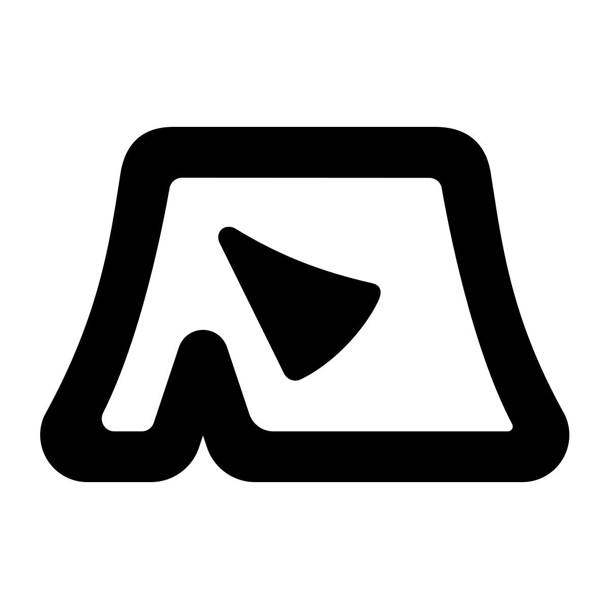 softteal line style camping tent icon