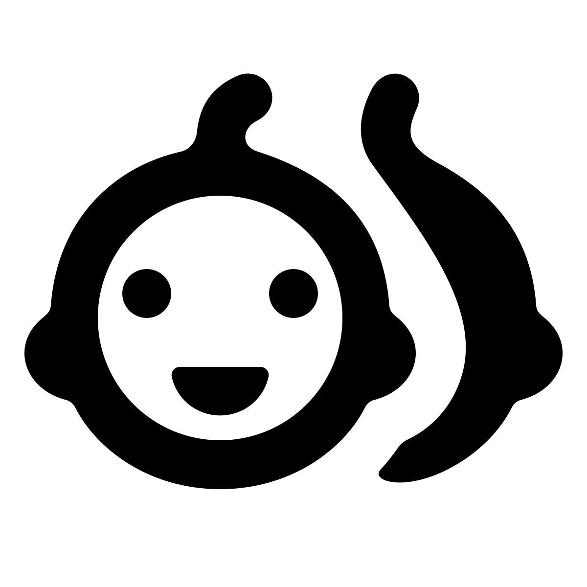 softteal line style volti di bambini icon