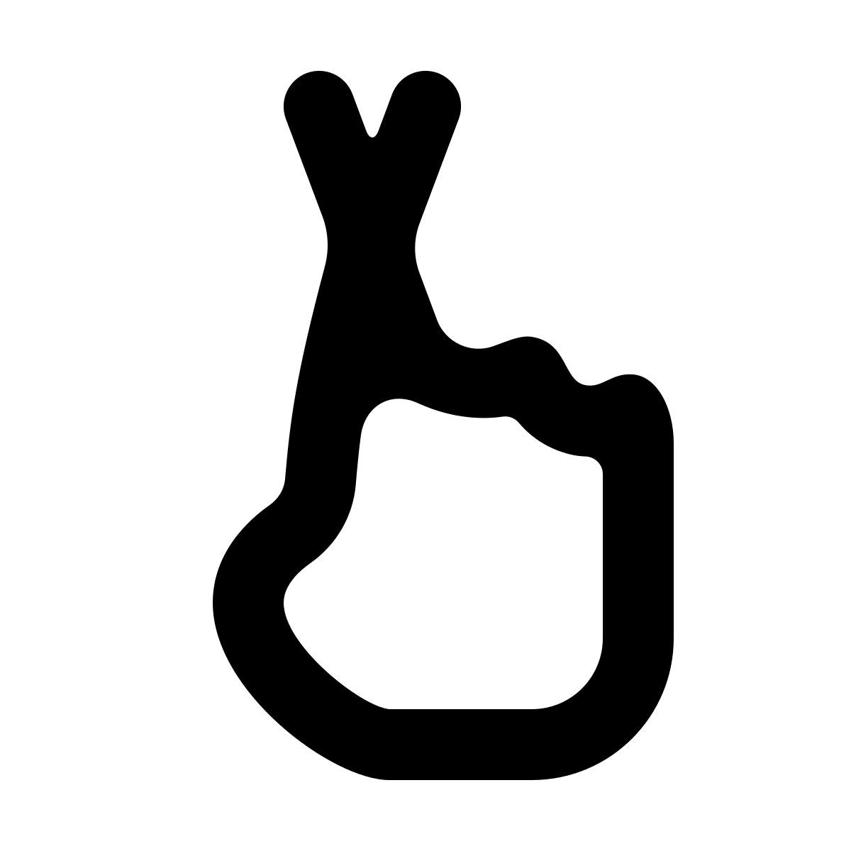 softteal line style 손가락 교차 icon