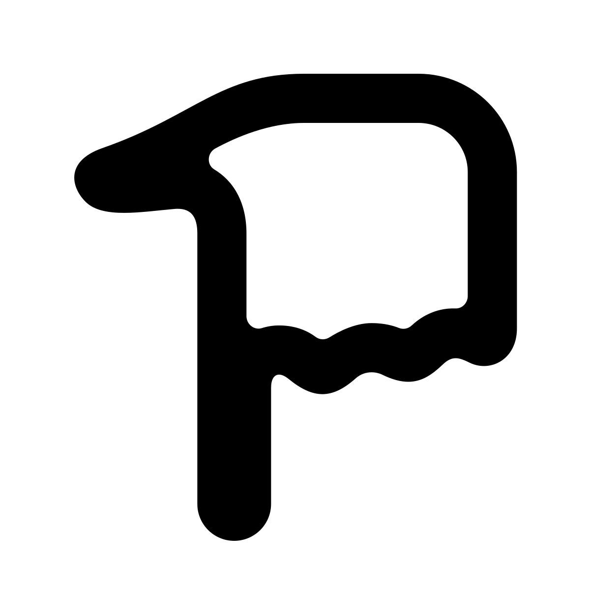 softteal line style hand down icon