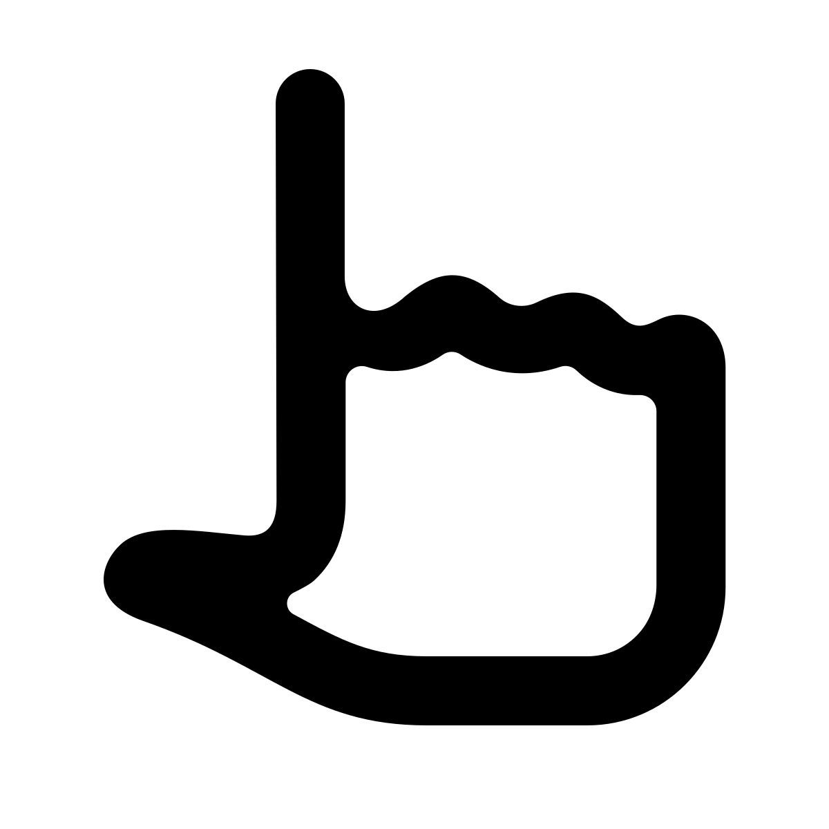 softteal line style mano hacia arriba icon