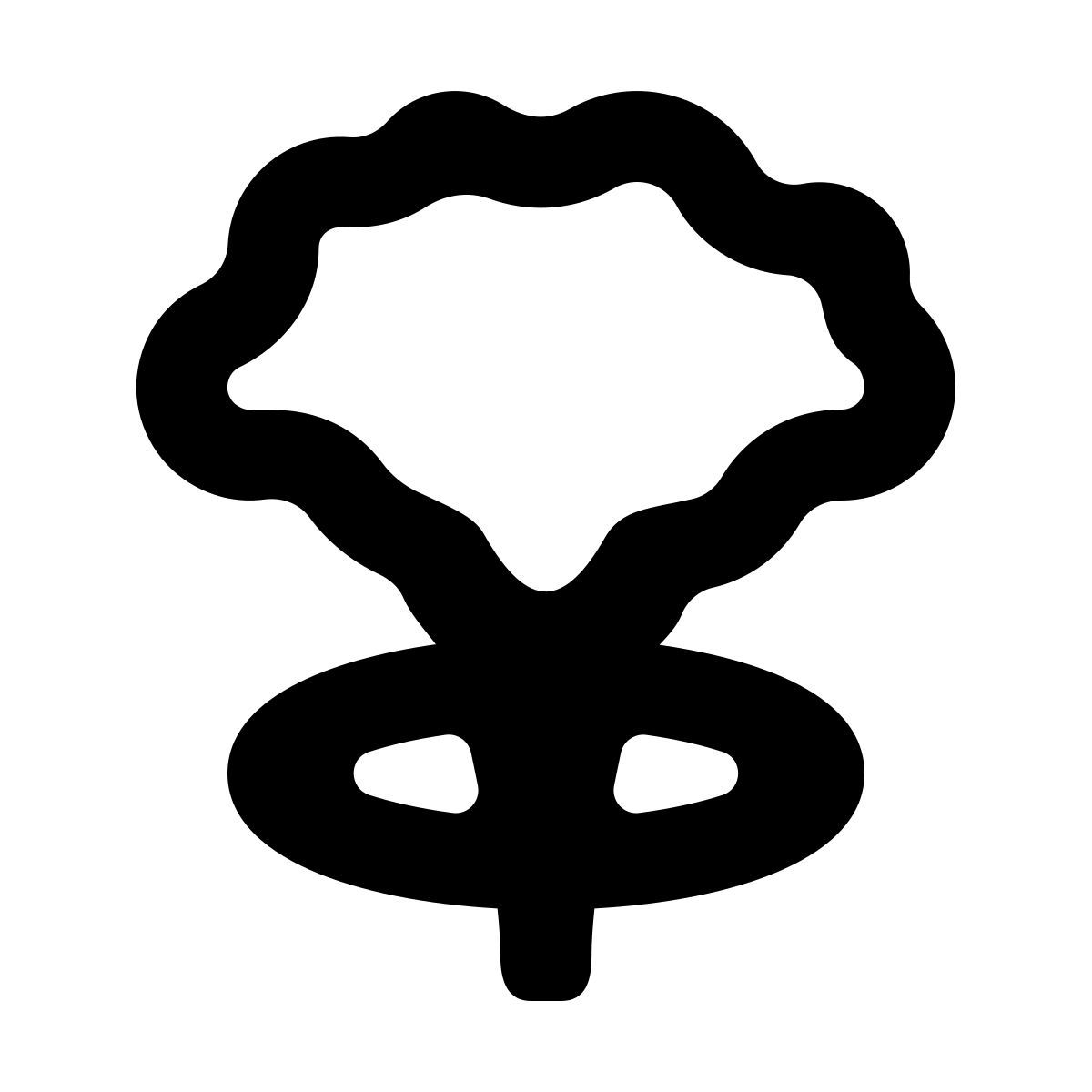 softteal line style mushroom cloud icon