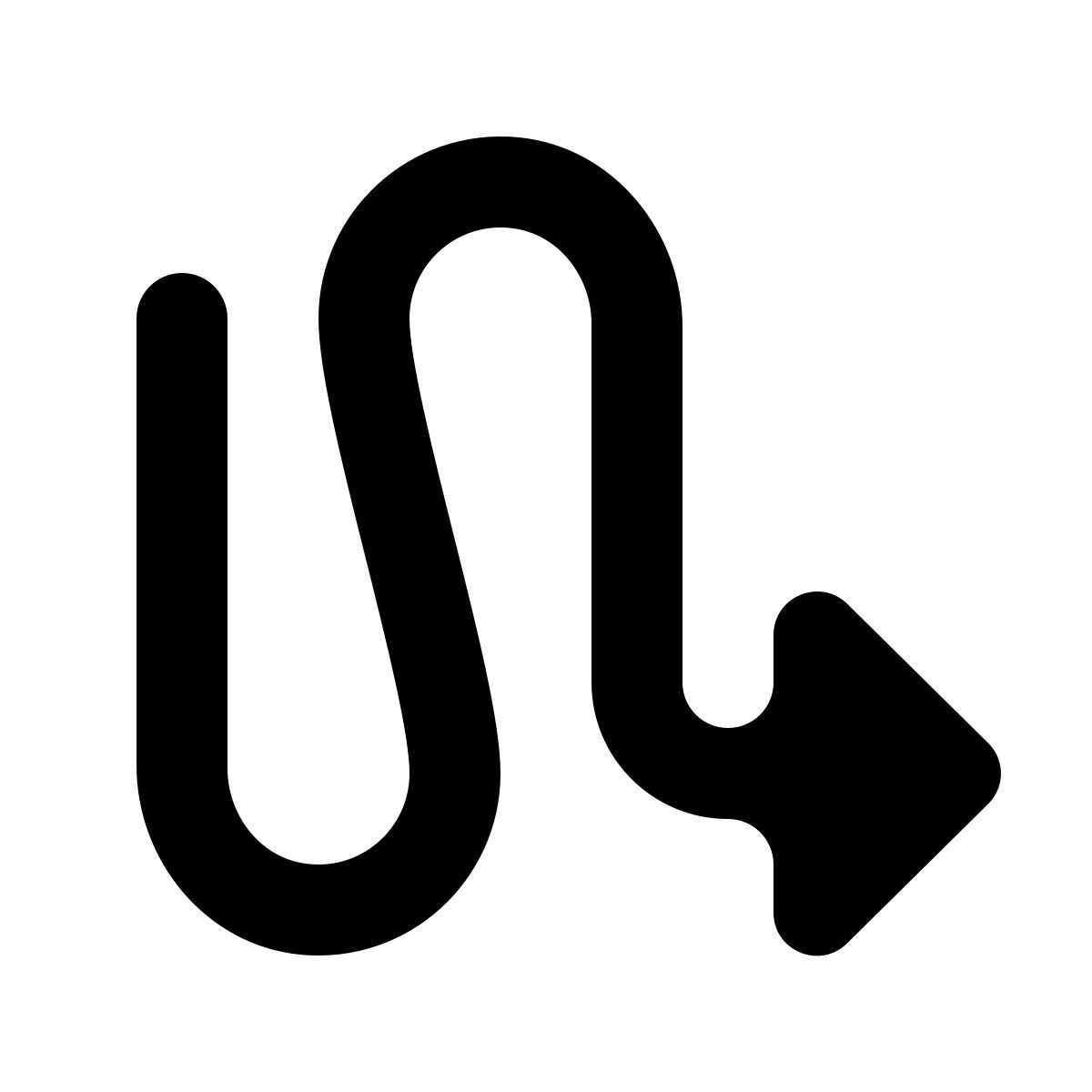 softteal line style freccia ondulata icon