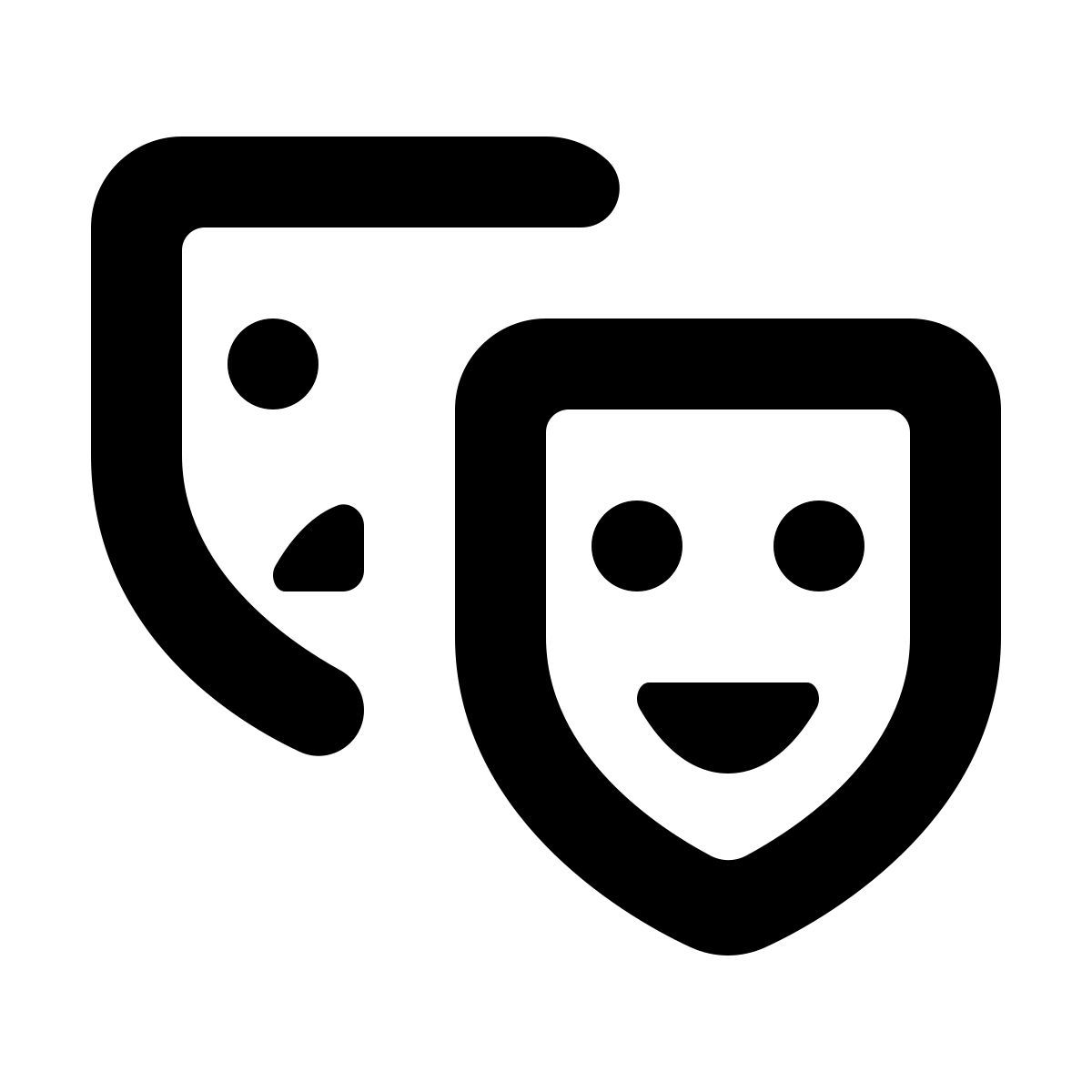 softteal line style máscaras de teatro icon