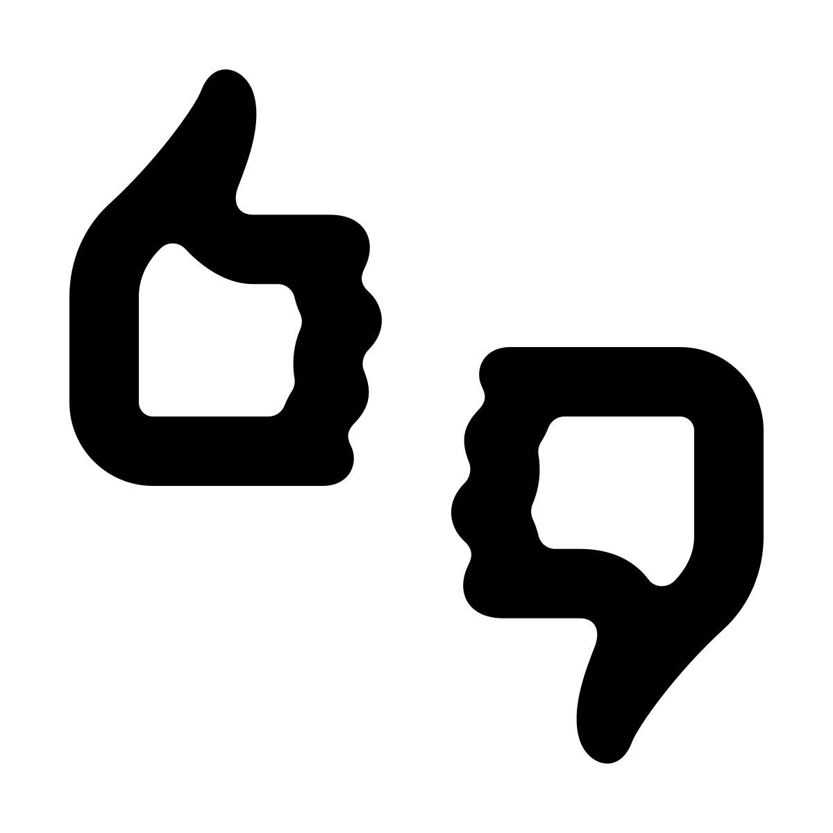 softteal line style thumbs up down icon