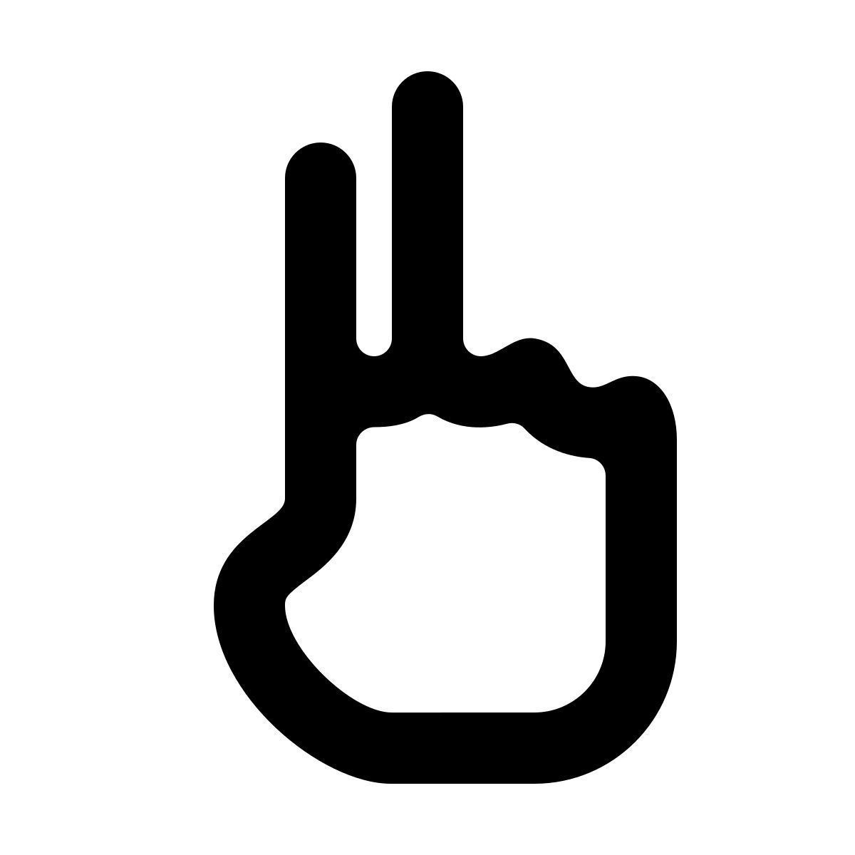 softteal line style two fingers icon
