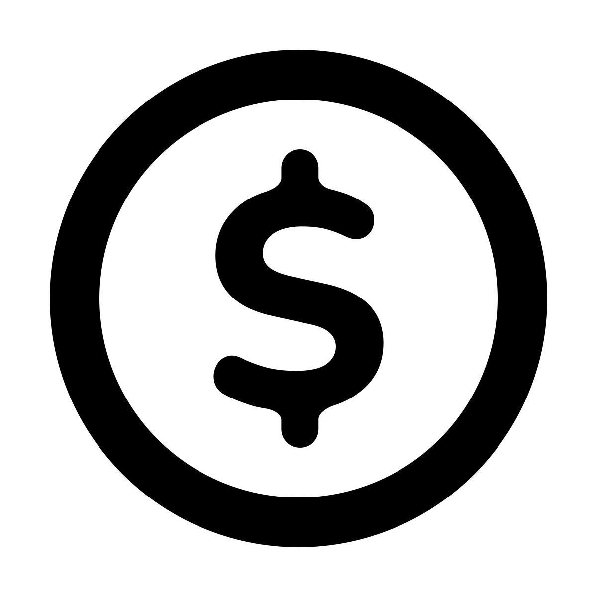 softteal line style dollar américain encerclé icon