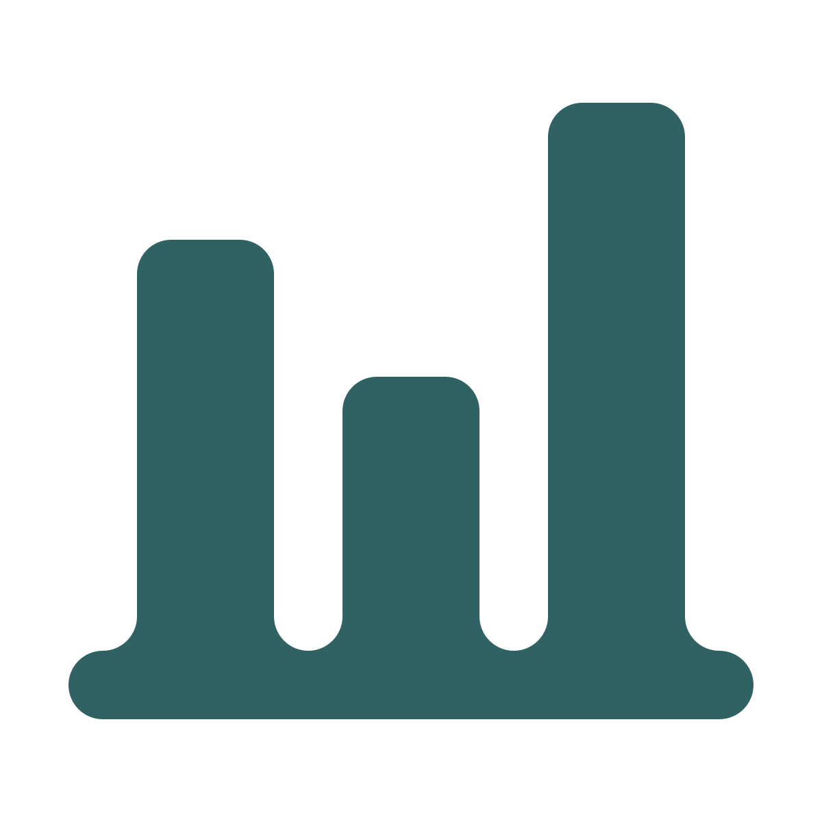 softteal style bar chart icon