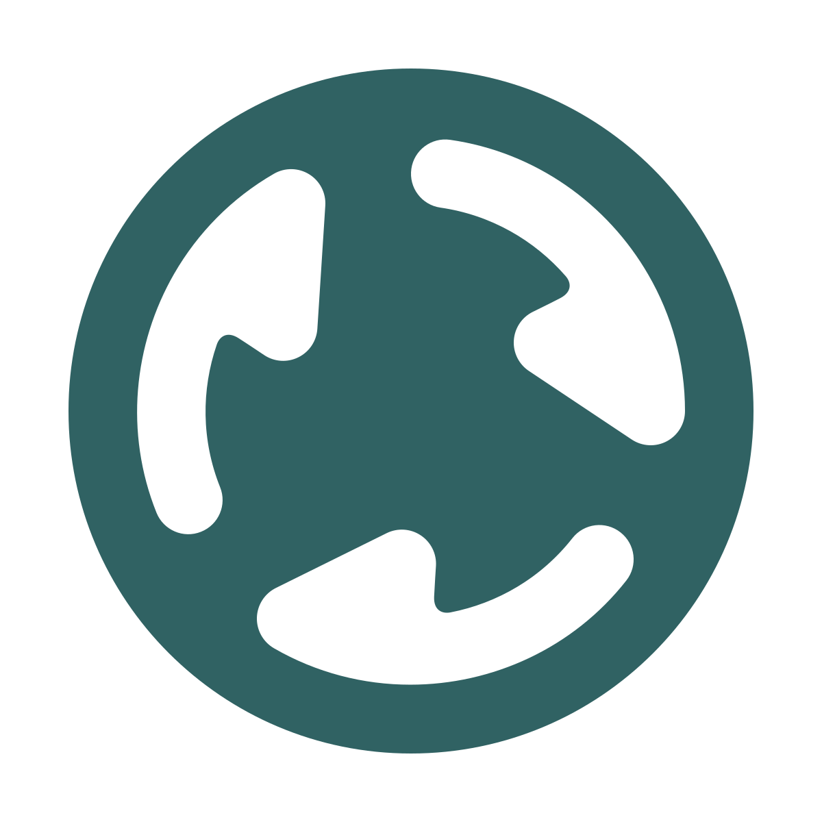 softteal style circular arrows icon