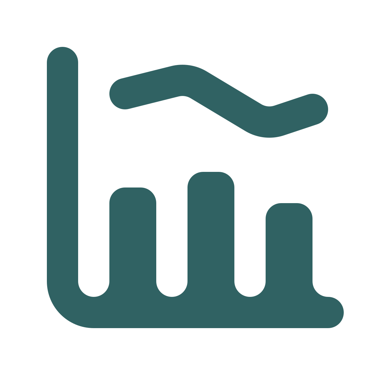 softteal style combo chart icon