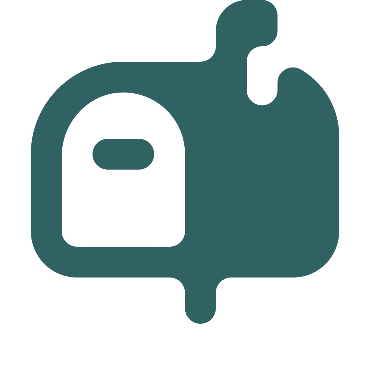 softteal style mailbox closed flag up icon