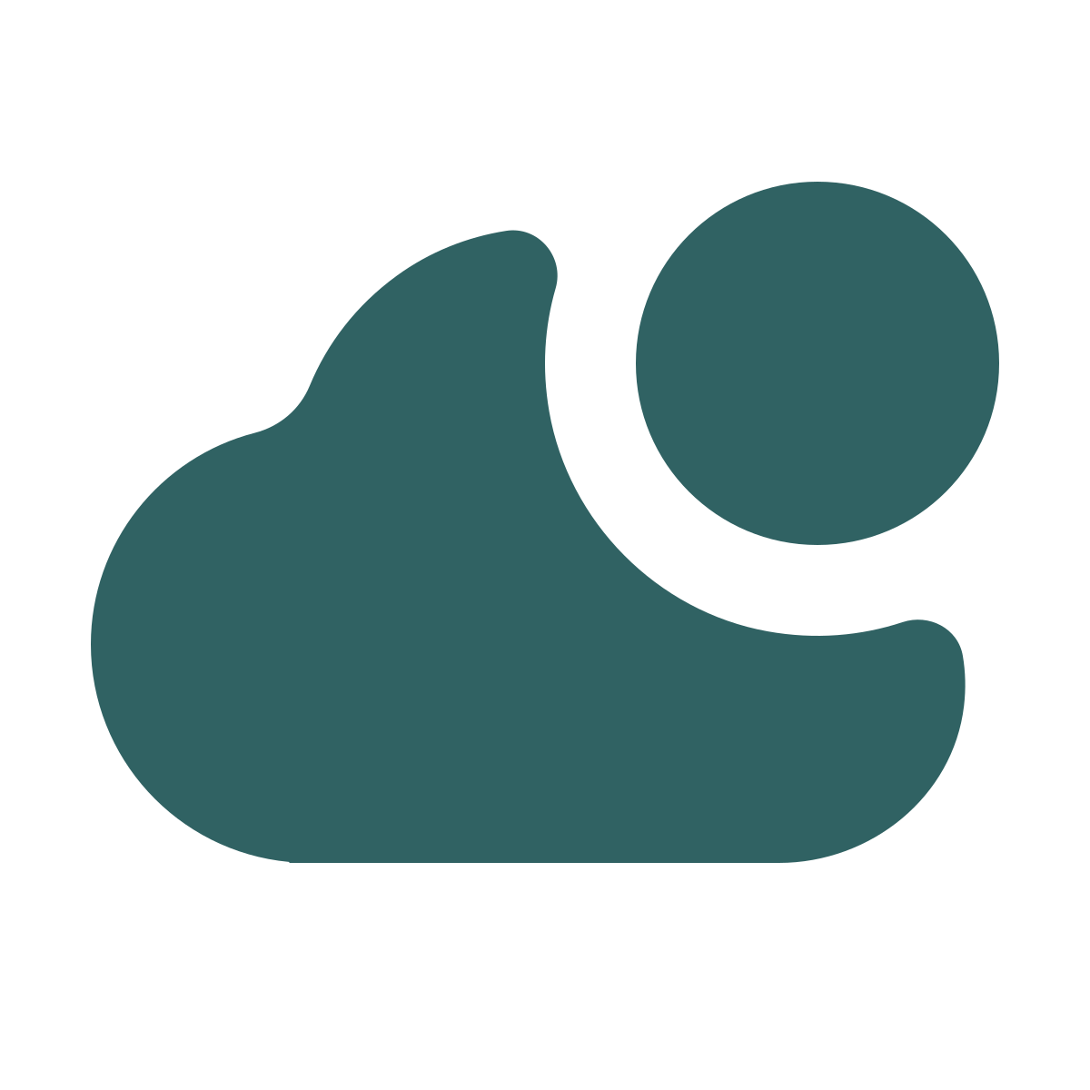 softteal style partly cloudy day icon
