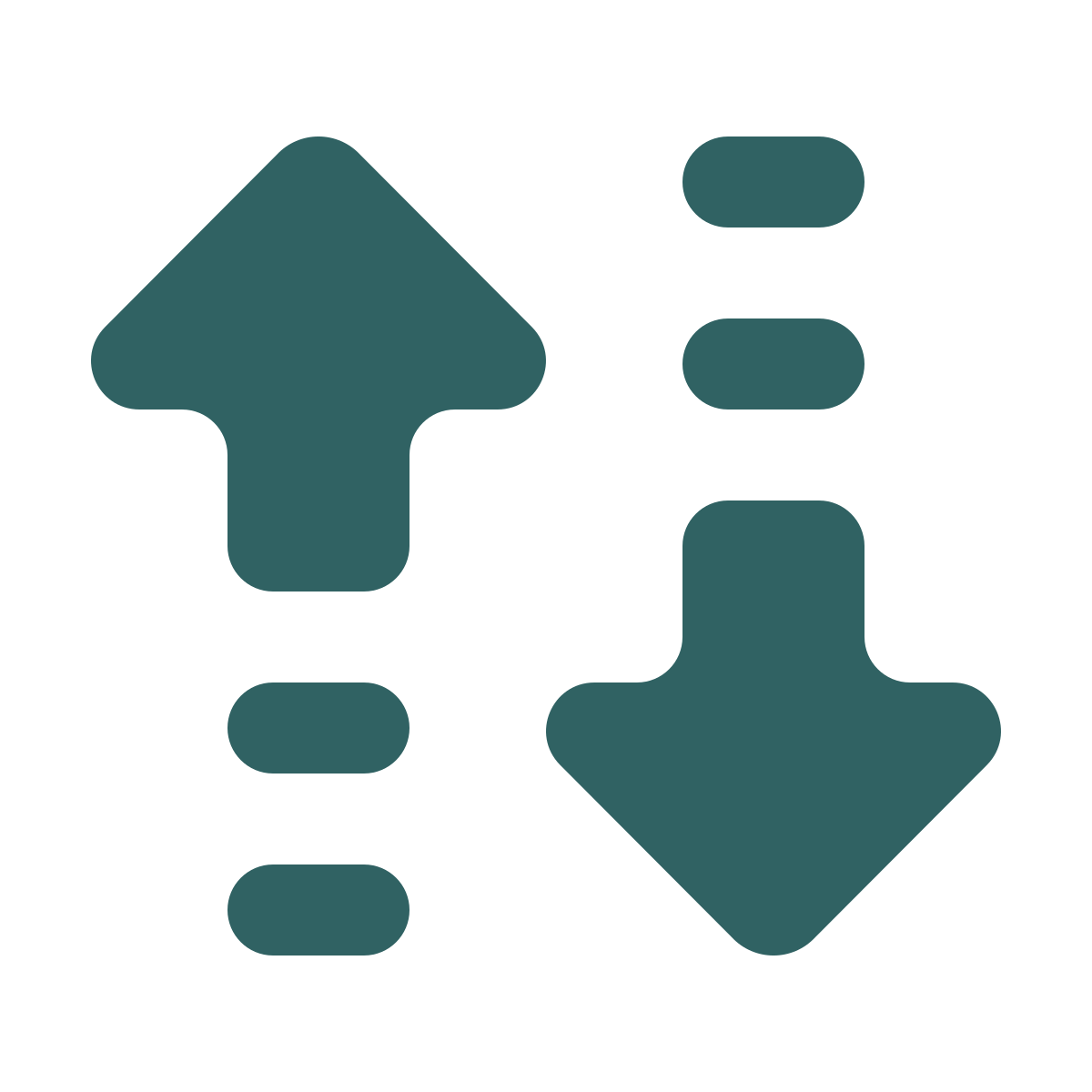 softteal style sorting arrows icon