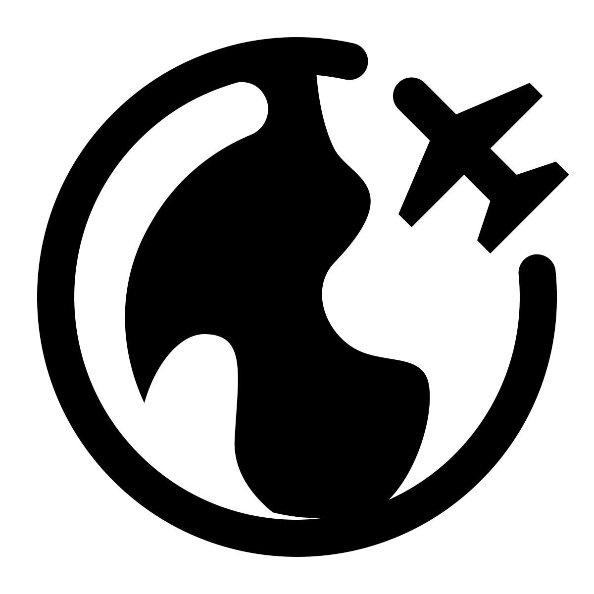 stamp style around the globe icon