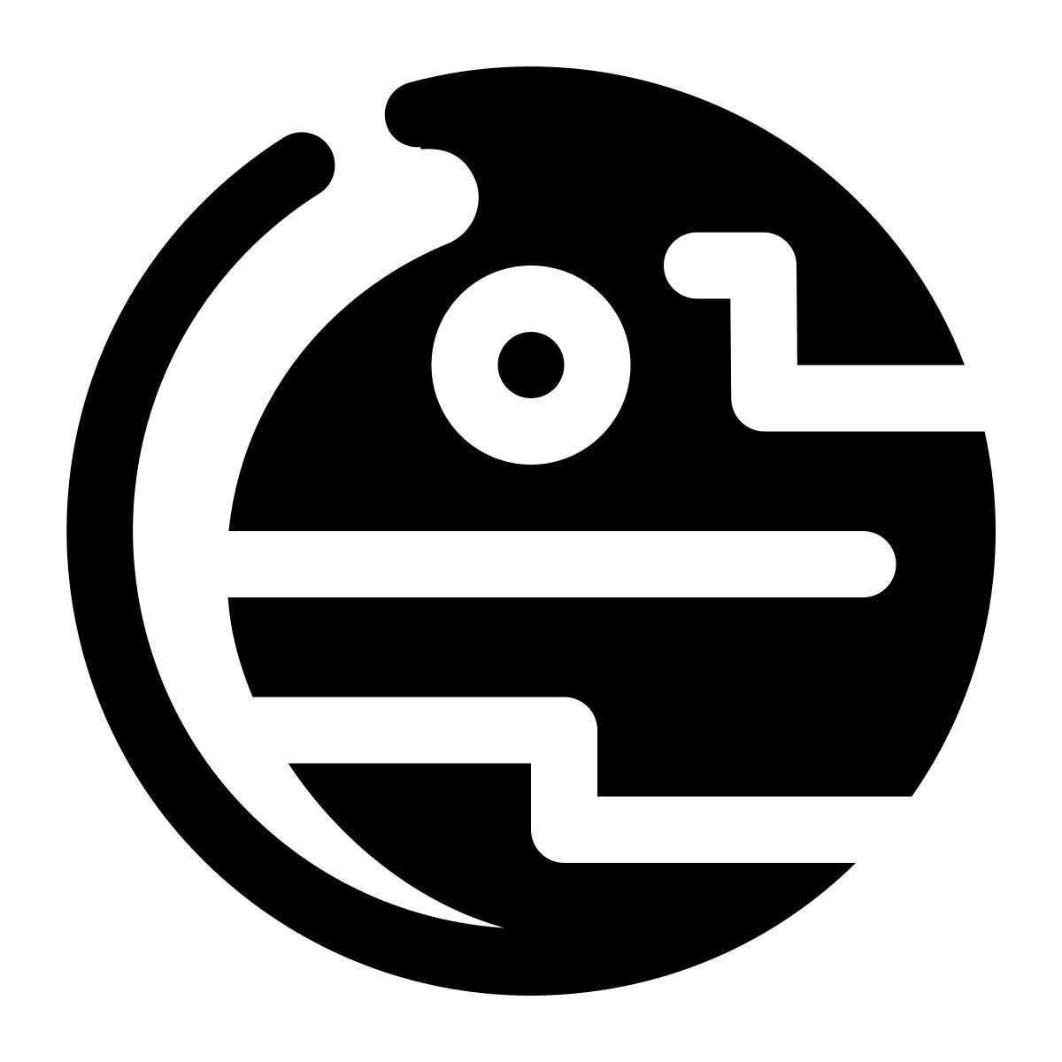 stamp style death star icon