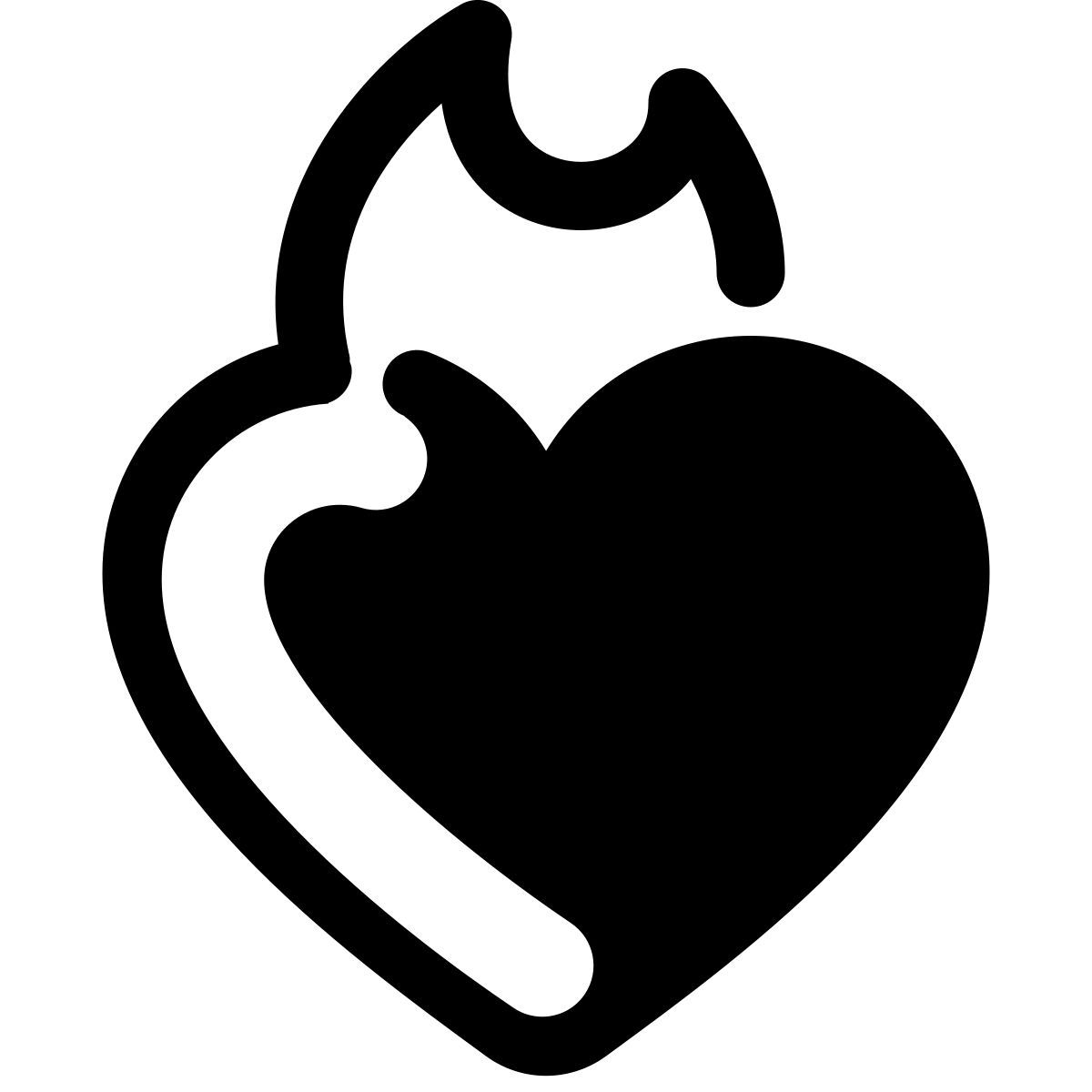 stamp style fire heart icon