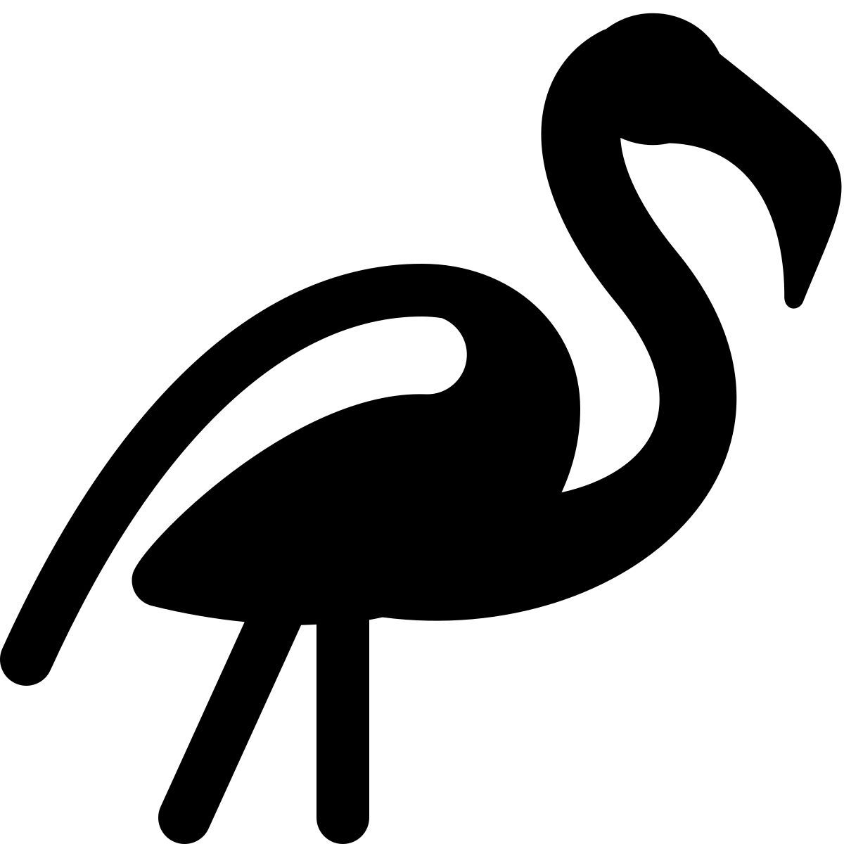 stamp style flamingo icon