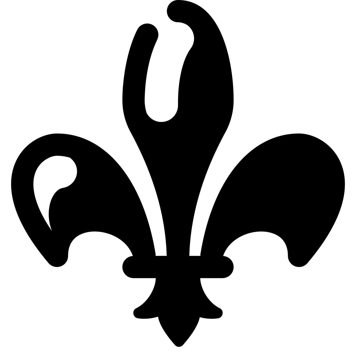 stamp style francés canadiense fleur de lys icon